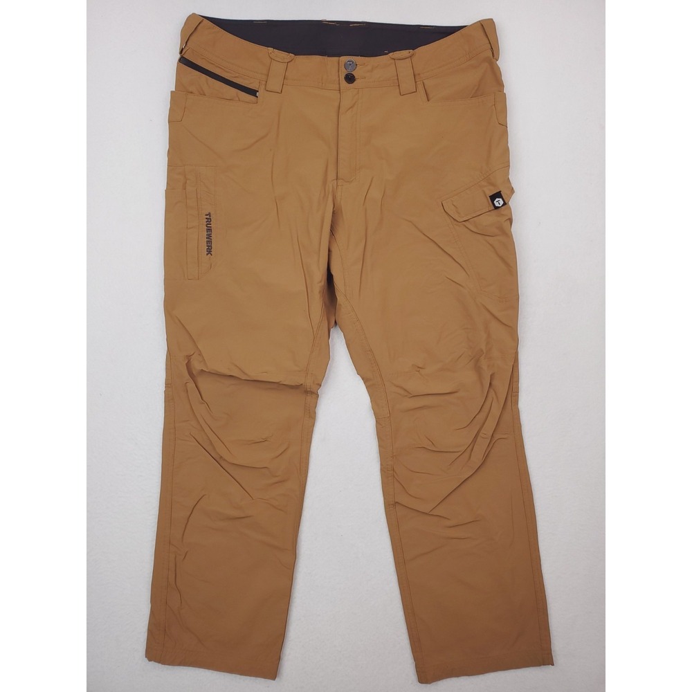 Truewerk T1 Werkpant Mens 36x30 Tan Cargo Utility Stretch Workwear Hiking Hunt